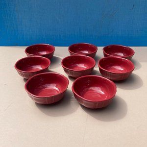 Set of 8 JC Penney JCP Home Ashley Red Individual Dip Dessert Sauce Bowls